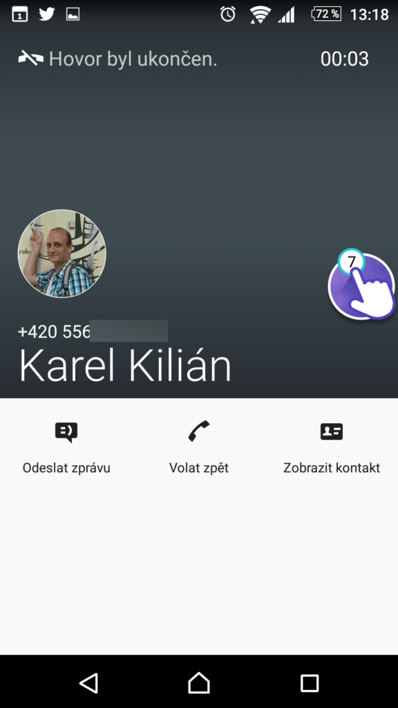 Plovoucí okno pro vytvoření připomenutí