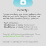 Belkin NetCam HD+ aplikace isecurity+