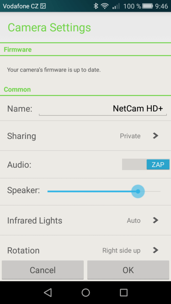 Belkin NetCam HD aplikace nastavení 11