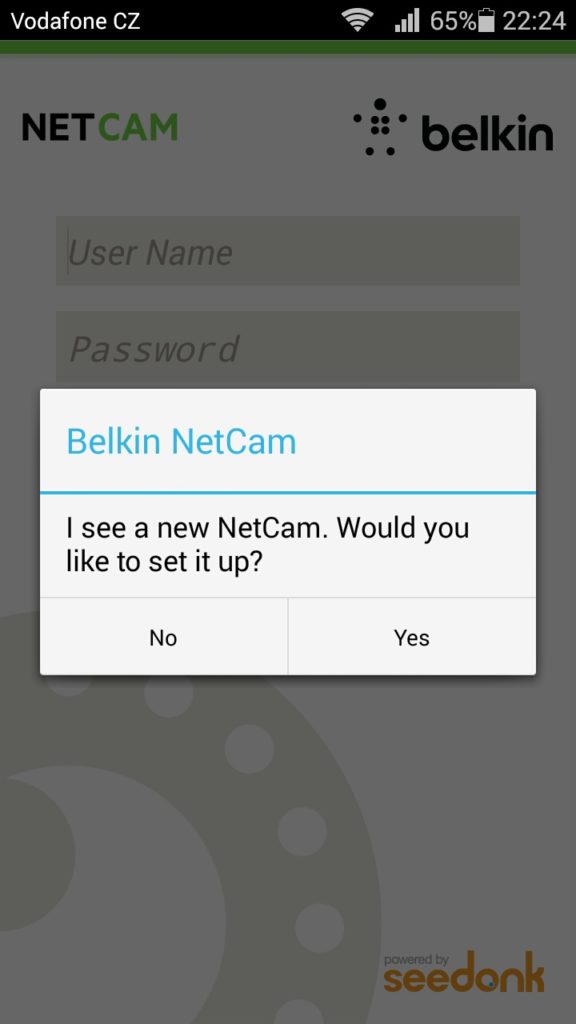 Belkin NetCam HD úvodní nastavení 1