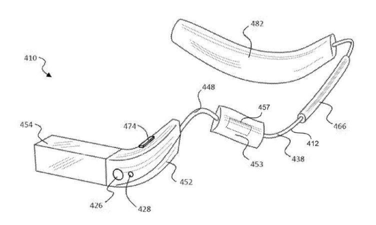 Google Glass 2 - nákres z patentové přihlášky Google Glass 2 - nákres z patentové přihlášky