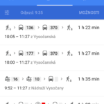 Google Maps jízdní řády (1)