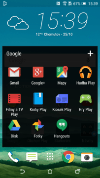 HTC One E9+ - Domovská stránka Sense - složka