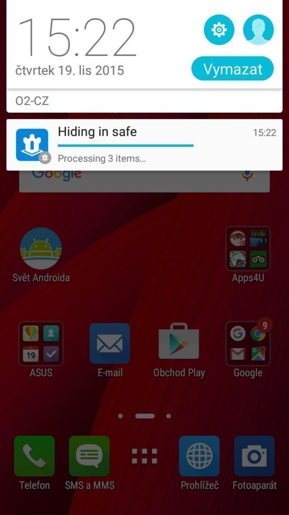 KeepSafe průběh přesunu