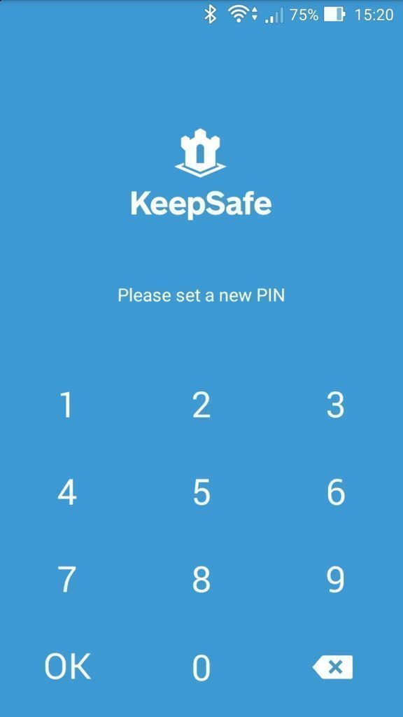 KeepSafe zadání PINu