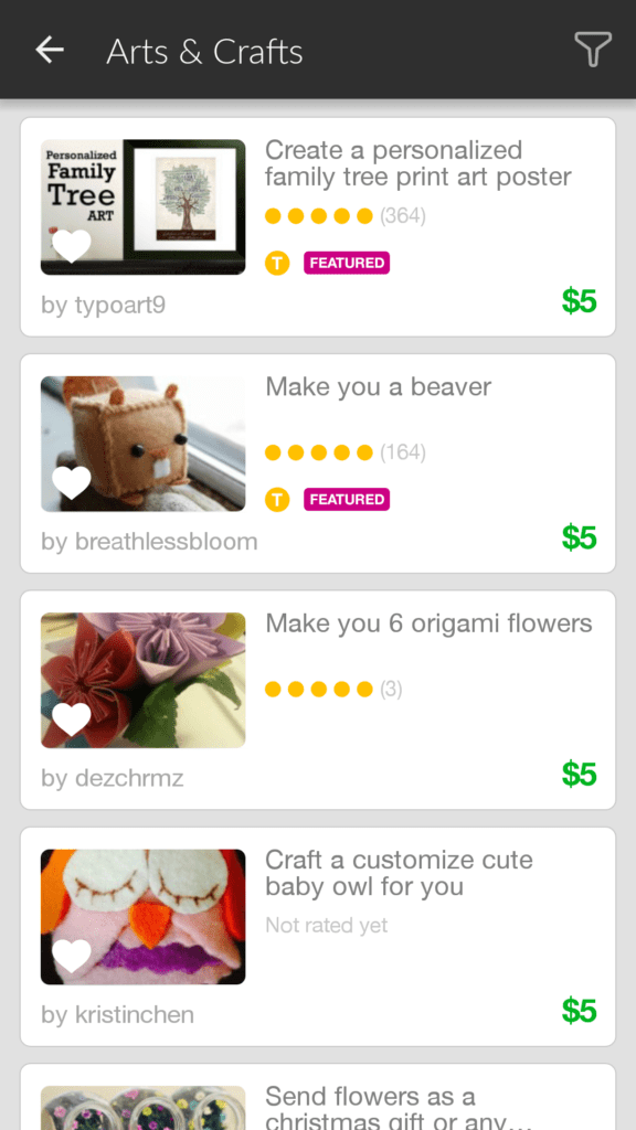 fiverr android aplikace peníze 5