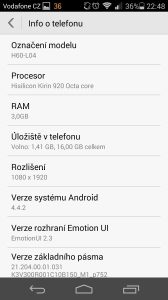 Honor 6 - verze systému Android (1)