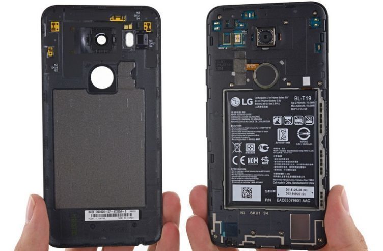nexus 5X zevnitř batere nexus 5X zevnitř batere
