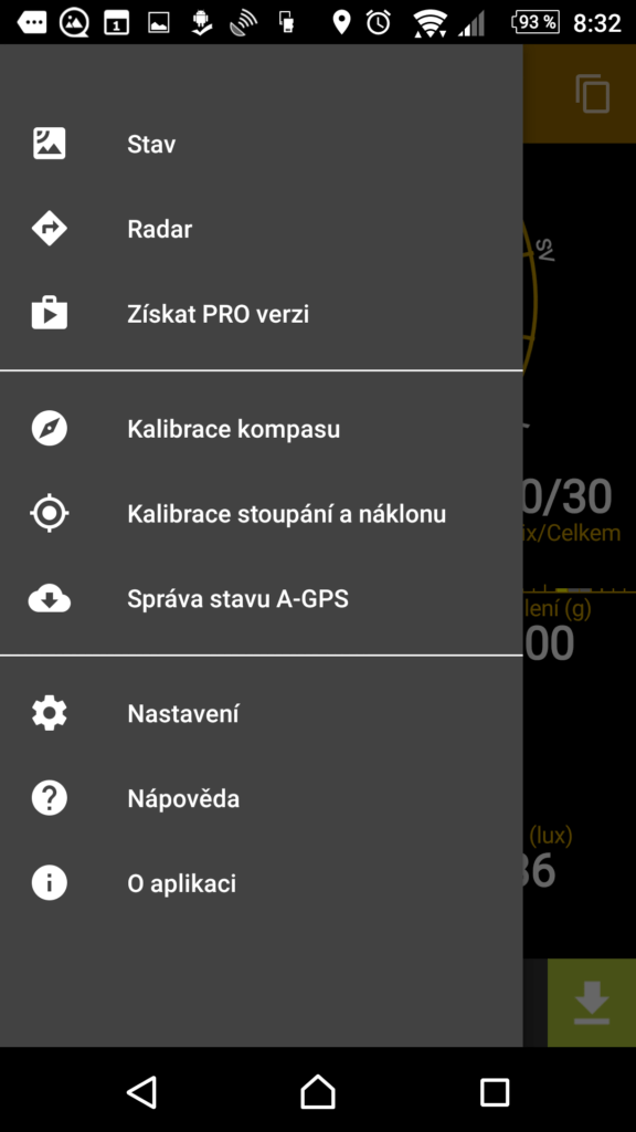Postranní nabídka