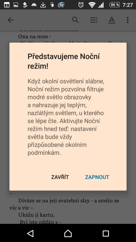 Představení nočního režimu
