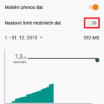 Nastavení limitu mobilních dat