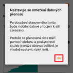 Nastavení limitu mobilních dat