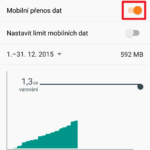 Mobilní datové připojení je povoleno