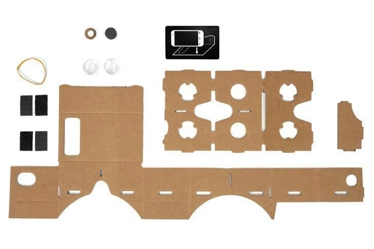 Takto vypadá sada, připravená na sestavení Google Cardboard