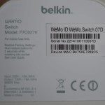 Belkin Wemo Switch – výrobní štítek