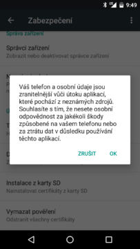 Jak nainstalovat nekompatibilní aplikaci – neznámé zdroje