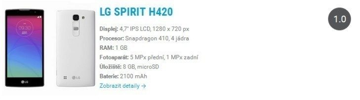 LG Spirit H420 telefony pro ženy