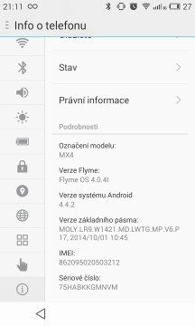 Meizu MX4 -  FLyme OS, Android 4.4.2