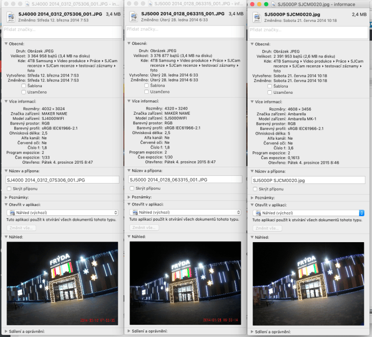 SJCAM exif data