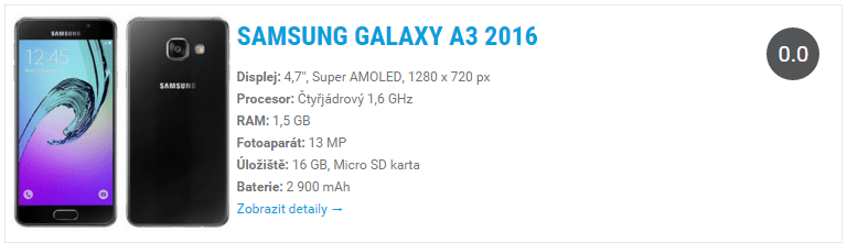Samsung Galaxy A3 2016 Widget