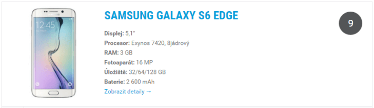 Samsung Galaxy S6 Edge - widget