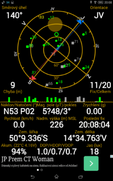 Sony Xperia Z3 Tablet Compact -  GPS satelity