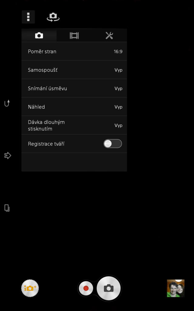 Sony Xperia Z3 Tablet Compact aplikace fotoaparátu 3
