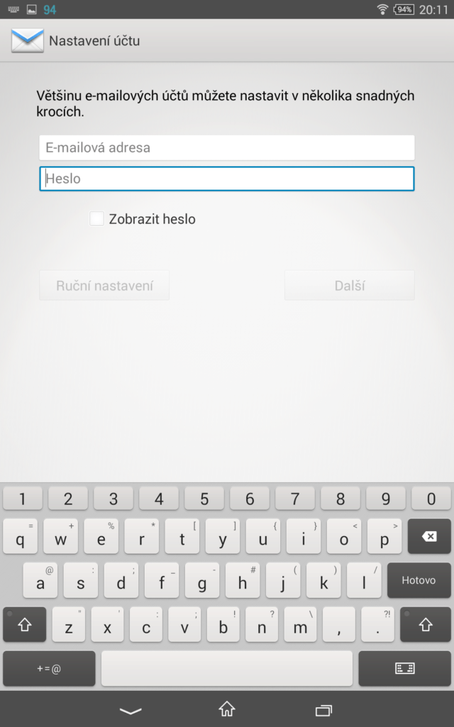 Sony Xperia Z3 Tablet Compact klávesnice 1