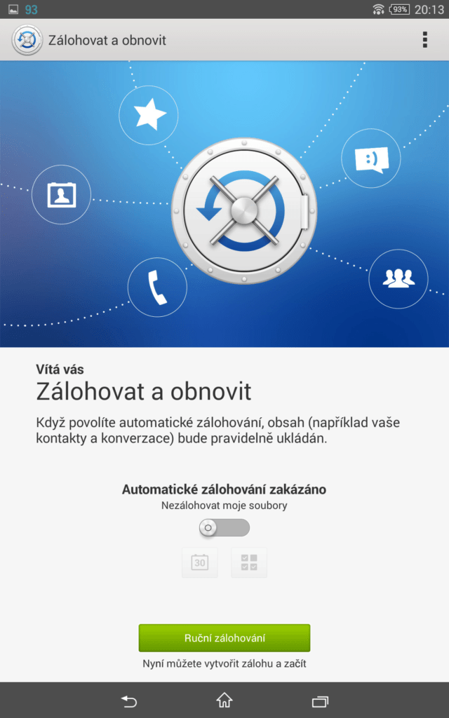 Sony Xperia Z3 Tablet Compact prostředí systému Android 1