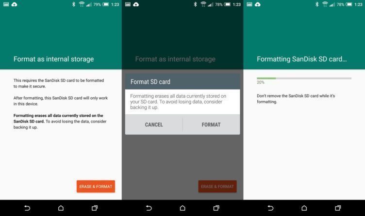 Android 6.0 umí připojit kartu jako interní úložiště