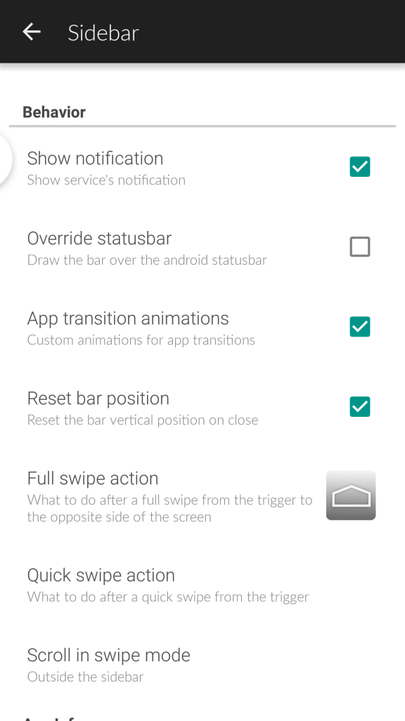 glovebox launcher android aplikace nastavení 2