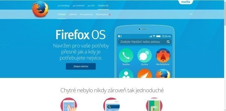 Český web Firefox OS zatím aktuální situaci neodráží