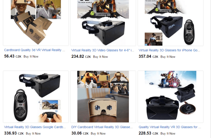 Na portále eBay seženete různé varianty Google Cardboard