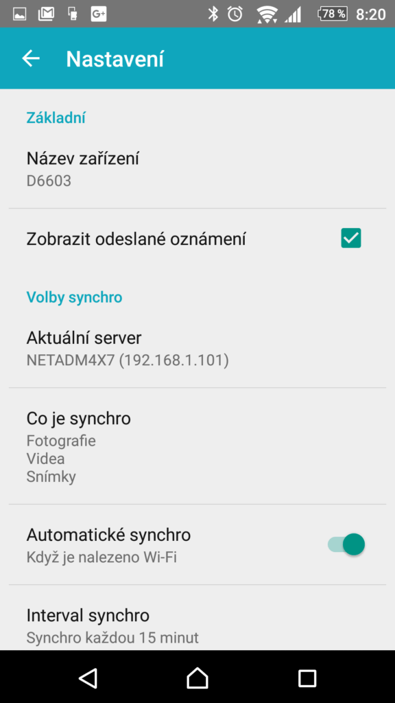 Možnosti nastavení