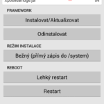 Prostředí sekce Framework