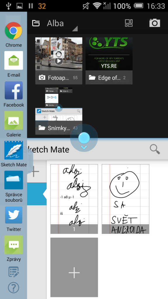 Alcatel One Touch Hero 2 práce se stylusem 1