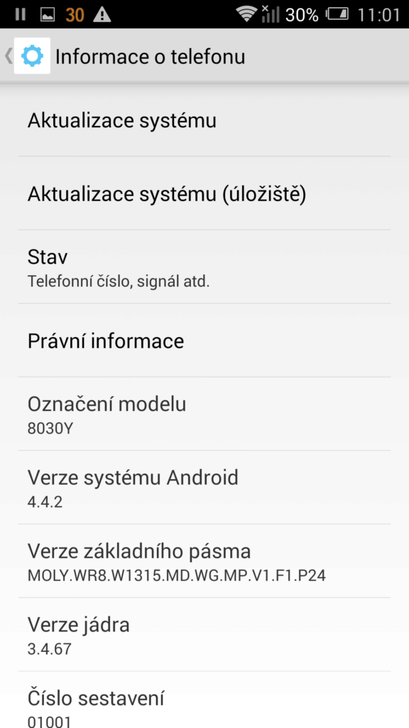 Alcatel One Touch Hero 2 systém Android 4.4.2 1