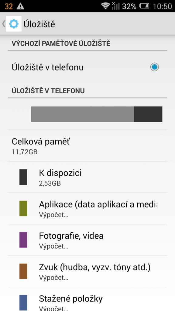 Alcatel One Touch Hero 2 velikost vnitřního úložiště