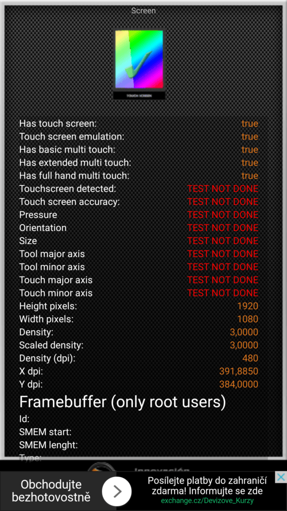 Android aplikace z device test your android 4