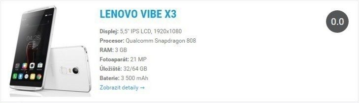 Lenovo Vibe X3 specs
