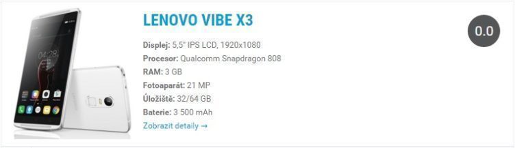 Lenovo Vibe X3 specs