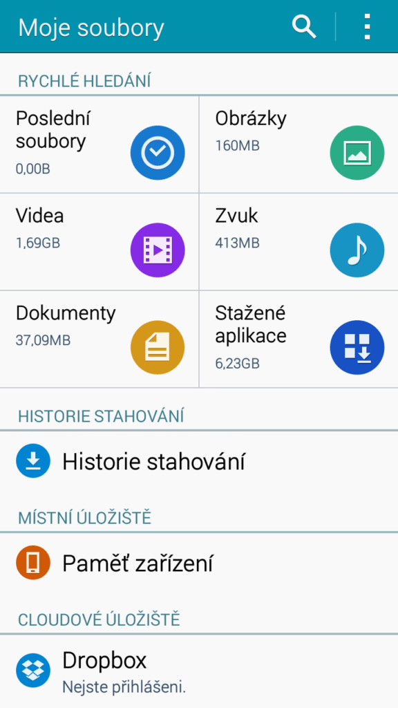 Samsung Galaxy A5 prostředí systému Android 4.4.4. 1