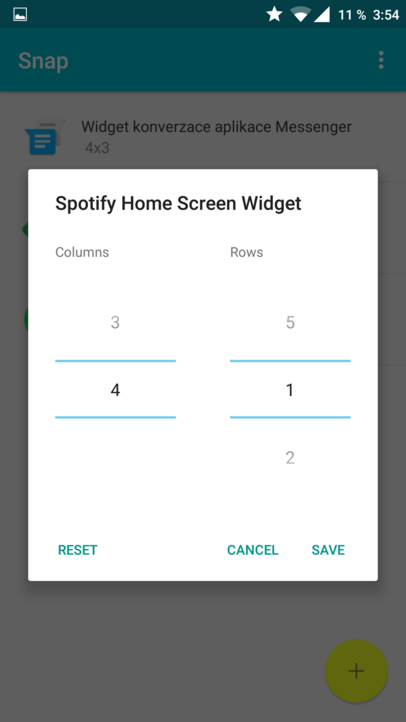 android aplikace snap lišta 3