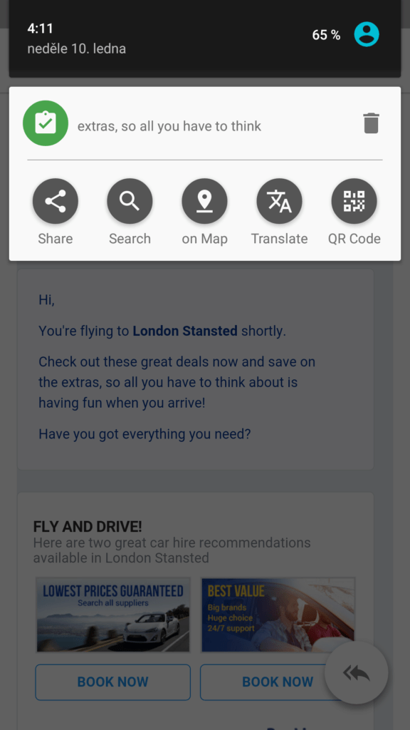 clipboard actions android kopírovací aplikace 3