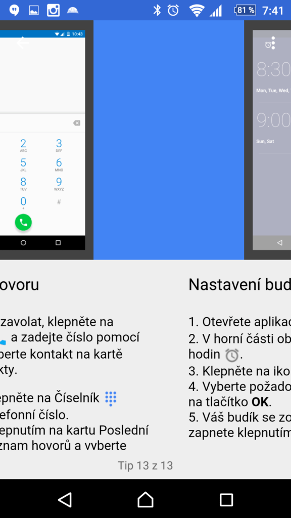 Rychlý přechod mezi tipy