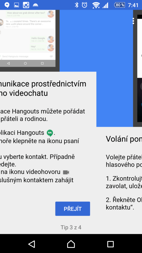 Rychlý přechod mezi tipy
