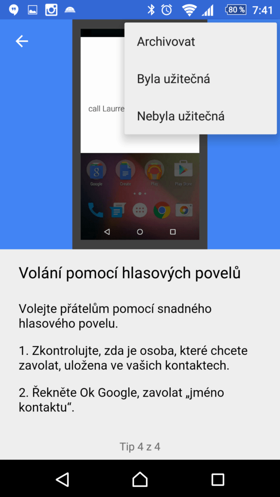 Odeslání hodnocení a archivace