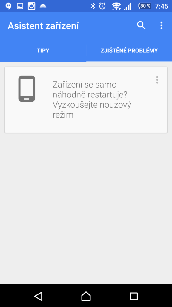 Zjištěné problémy