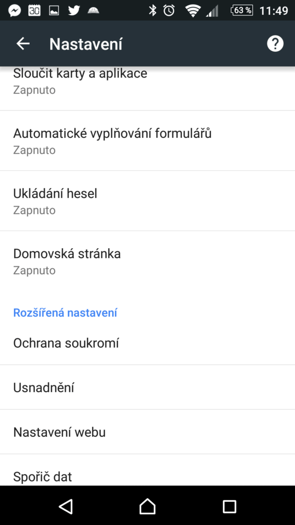 Nastavení funkce Bezpečné prohlížení