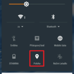 Lokalizační služby v panelu rychlého nastavení